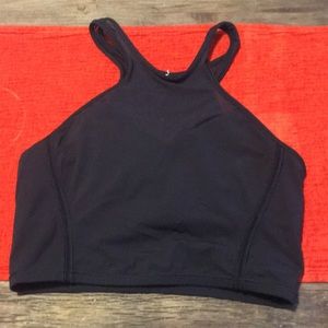 Lululemon black mesh longline sports bra size 8